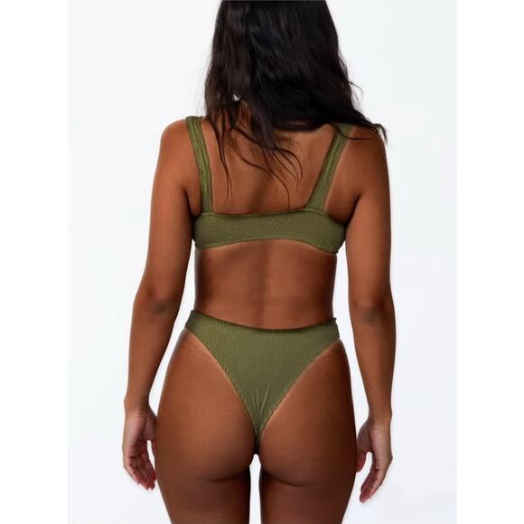 Skatie• ‘Dylan’ Bikini Bottom in Crinkle PALM - Picture 1 of 13